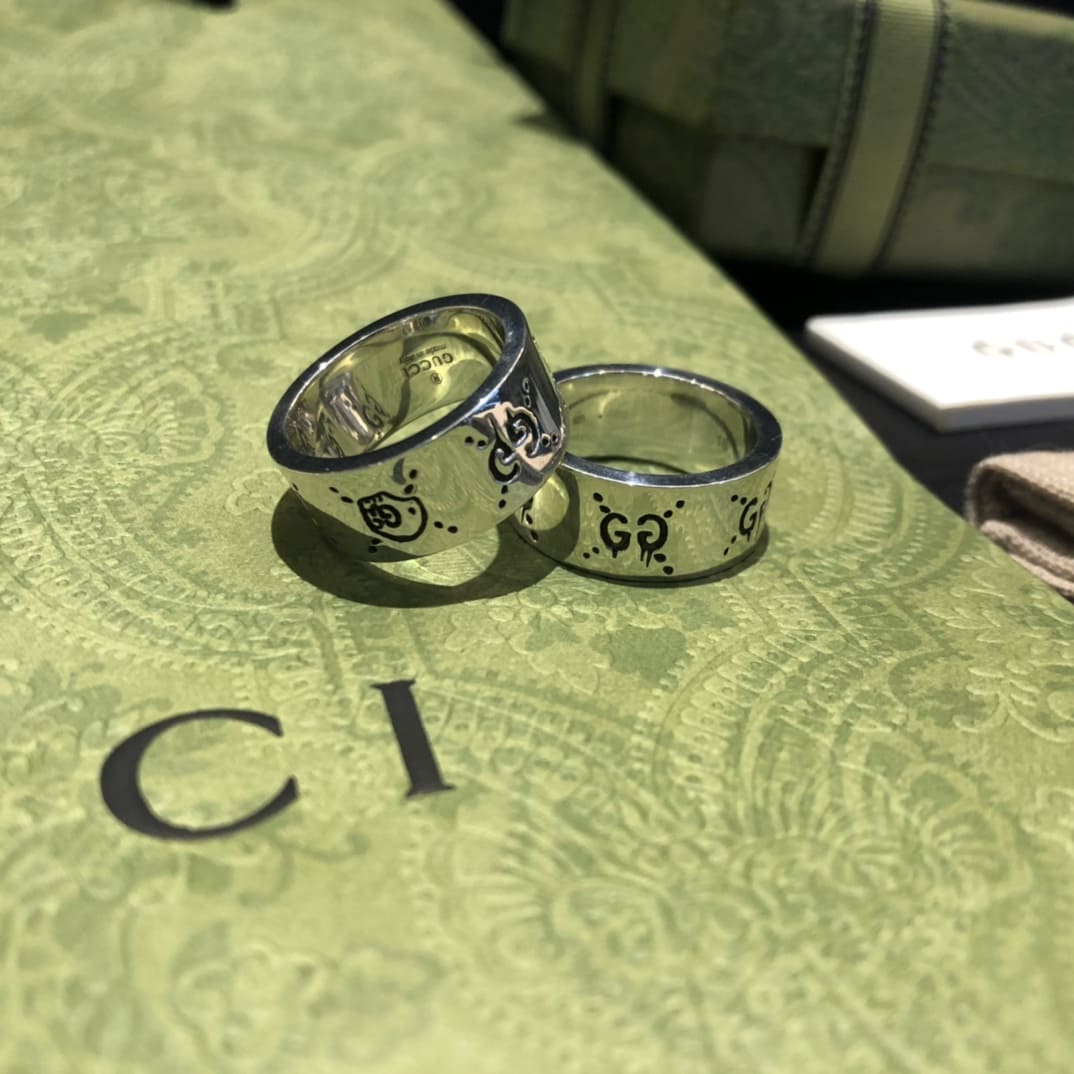 Nhẫn Gucci Ghost Sterling 9mm bạc S925