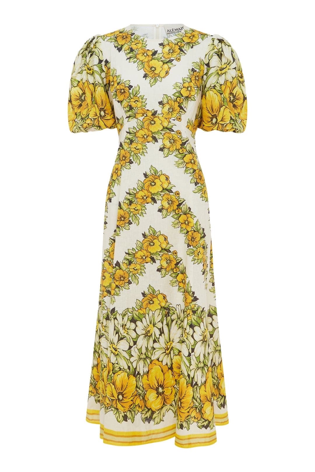 VÁY TAY PHỒNG ALEMAIS GISELA MIDI FLORAL PARTY High Classy