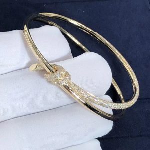 Vòng tay Tiffany & Co Knot Double Row Kim Cương Vàng hồng 18K