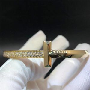 Vòng tay Tiffany & Co T Diamond vàng hồng 18K