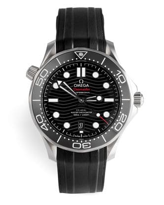Đồng hồ Omega Seamaster 300 Master Co-Axial mặt số màu đen dây cao su