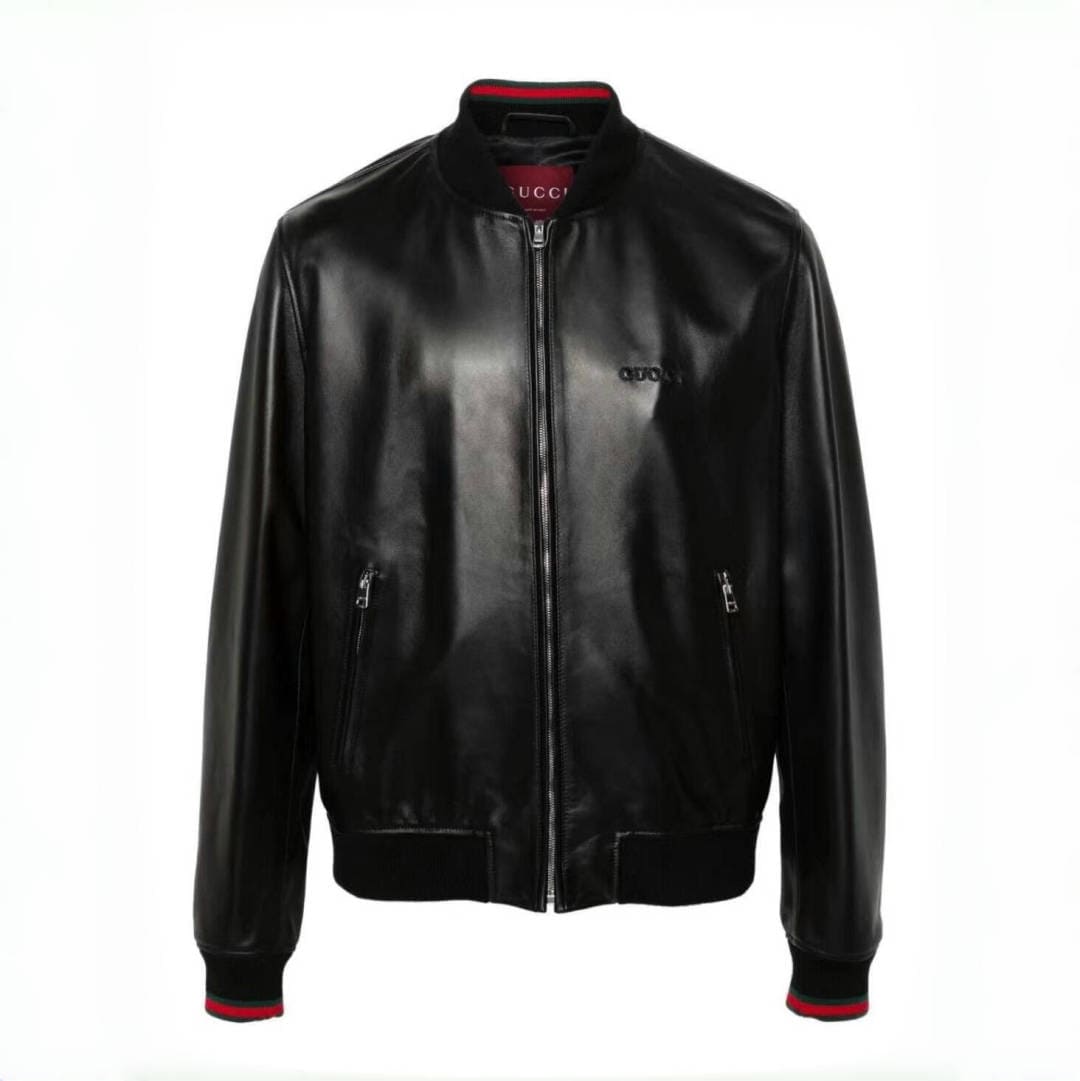 ÁO GUCCI GG LAMBSKIN LEATHER BOMBER JACKET TOP QUALITY AAA DA CỪU