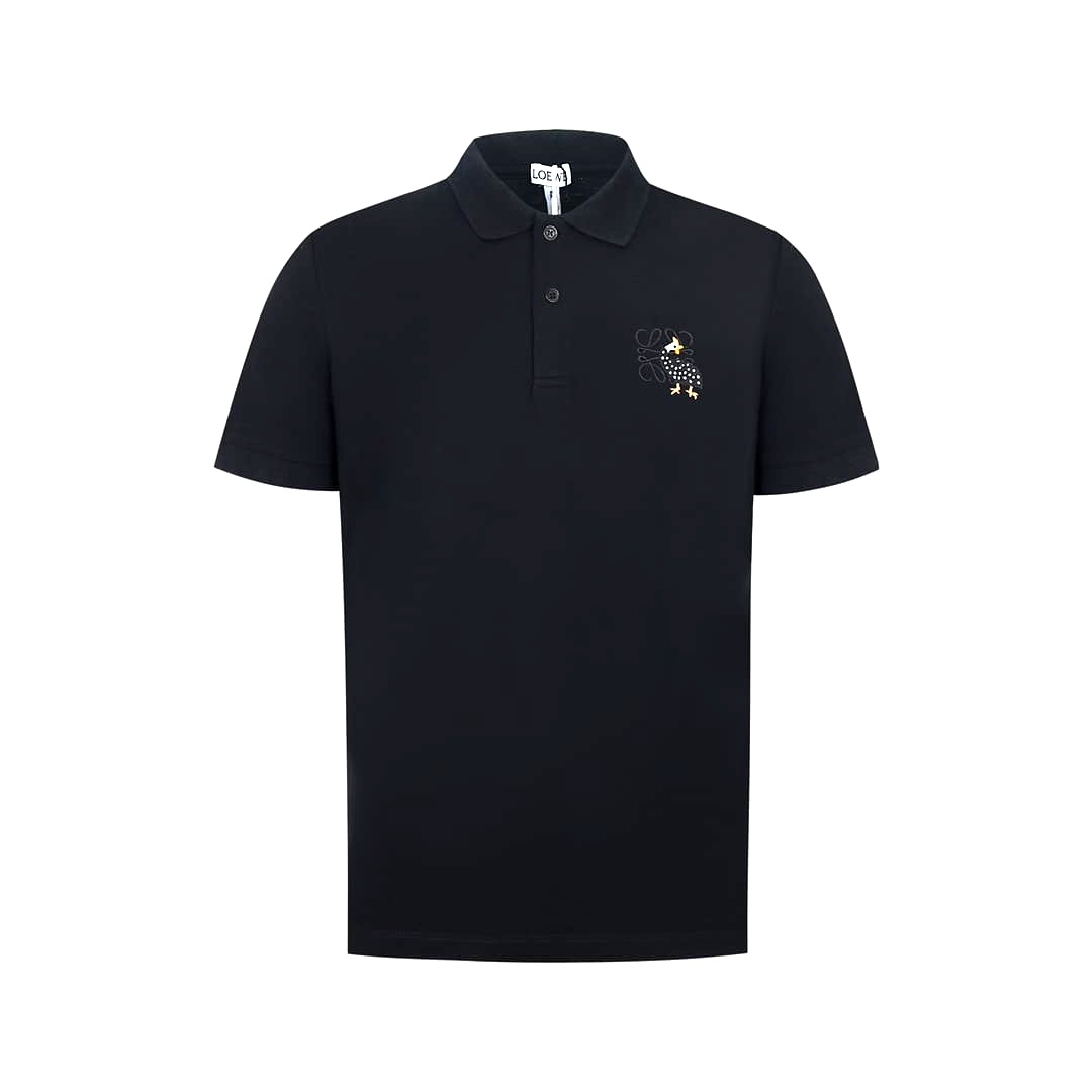 ÁO LOEWE POLO SHIRT BLACK MÀU ĐEN THÊU GÀ SAO