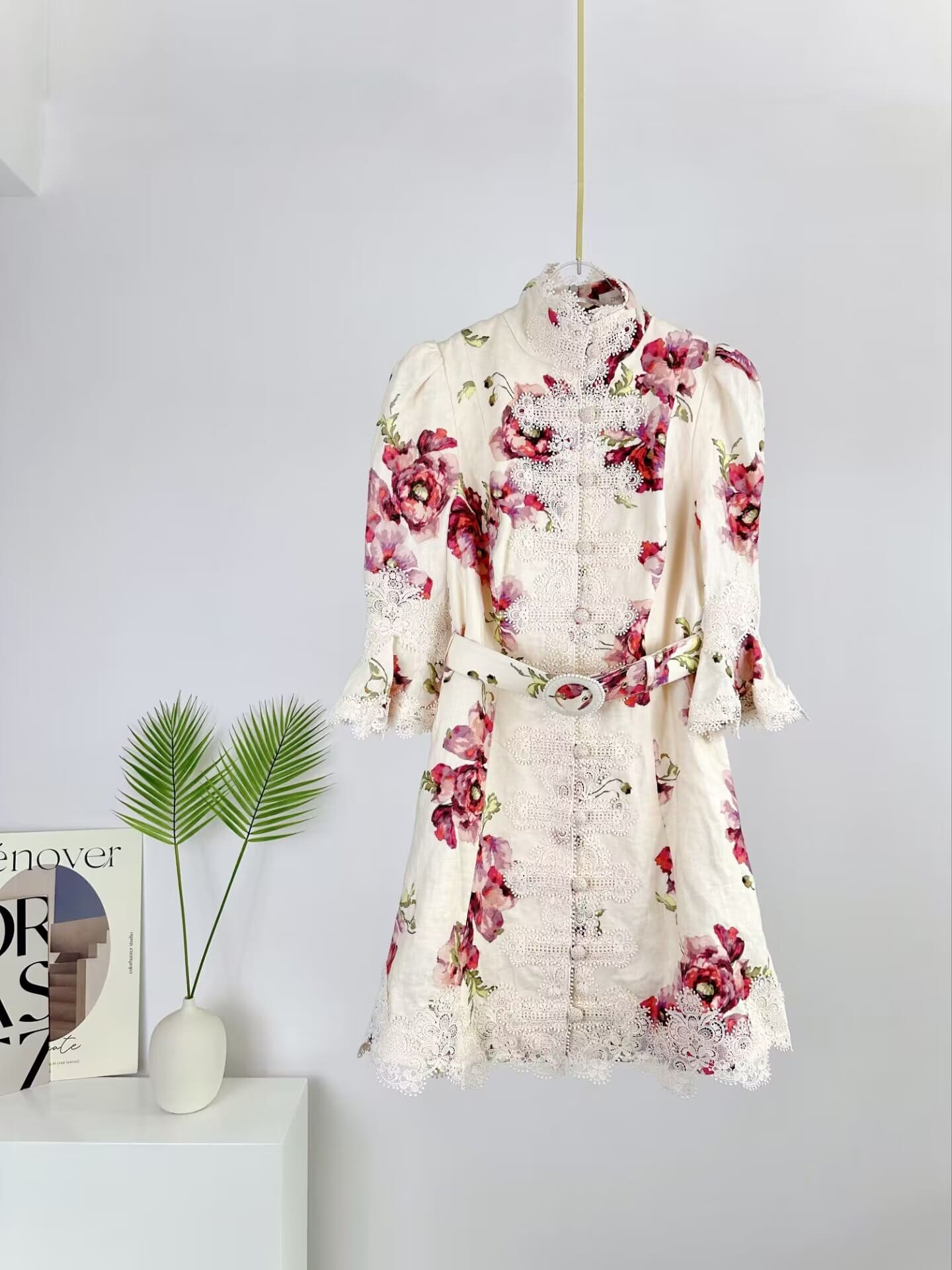 VÁY ZIMMERMANN Vintage Flower Short Sleeve Mid Dress High Classy