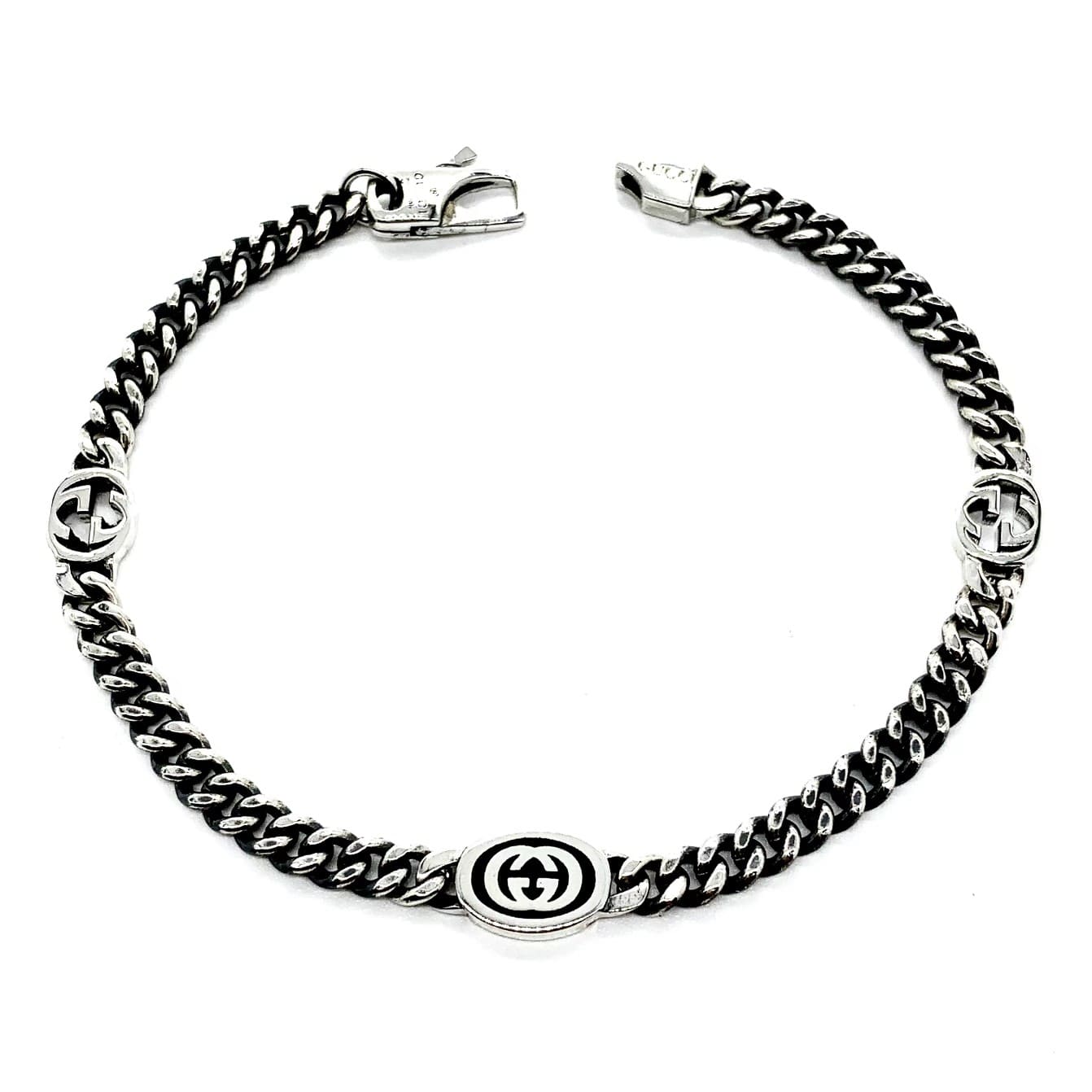 Vòng đeo tay Gucci Double G Fine Edition rỗng bạc S925