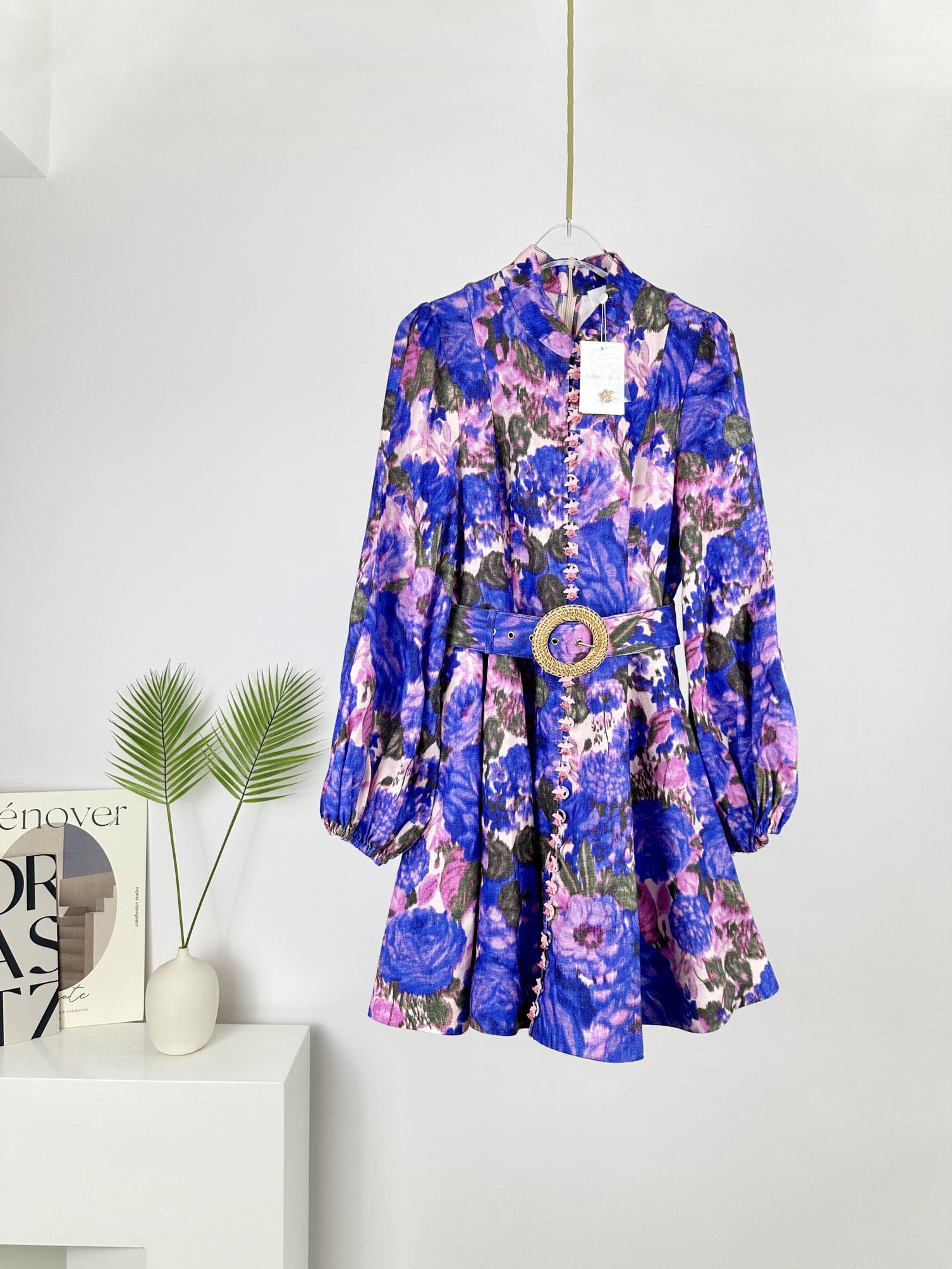 VÁY ZIMMERMANN Vintage Flower Long Sleeve Mid Dress High Classy