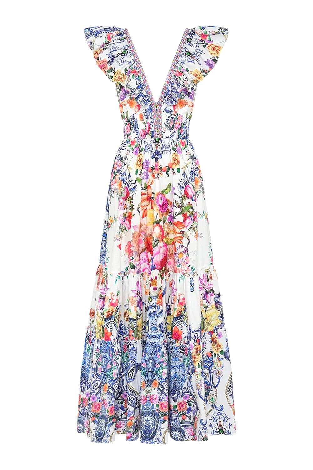 VÁY CAMILLA V NECK DIAMOND BUTTERFLY MID DRESS High Classy