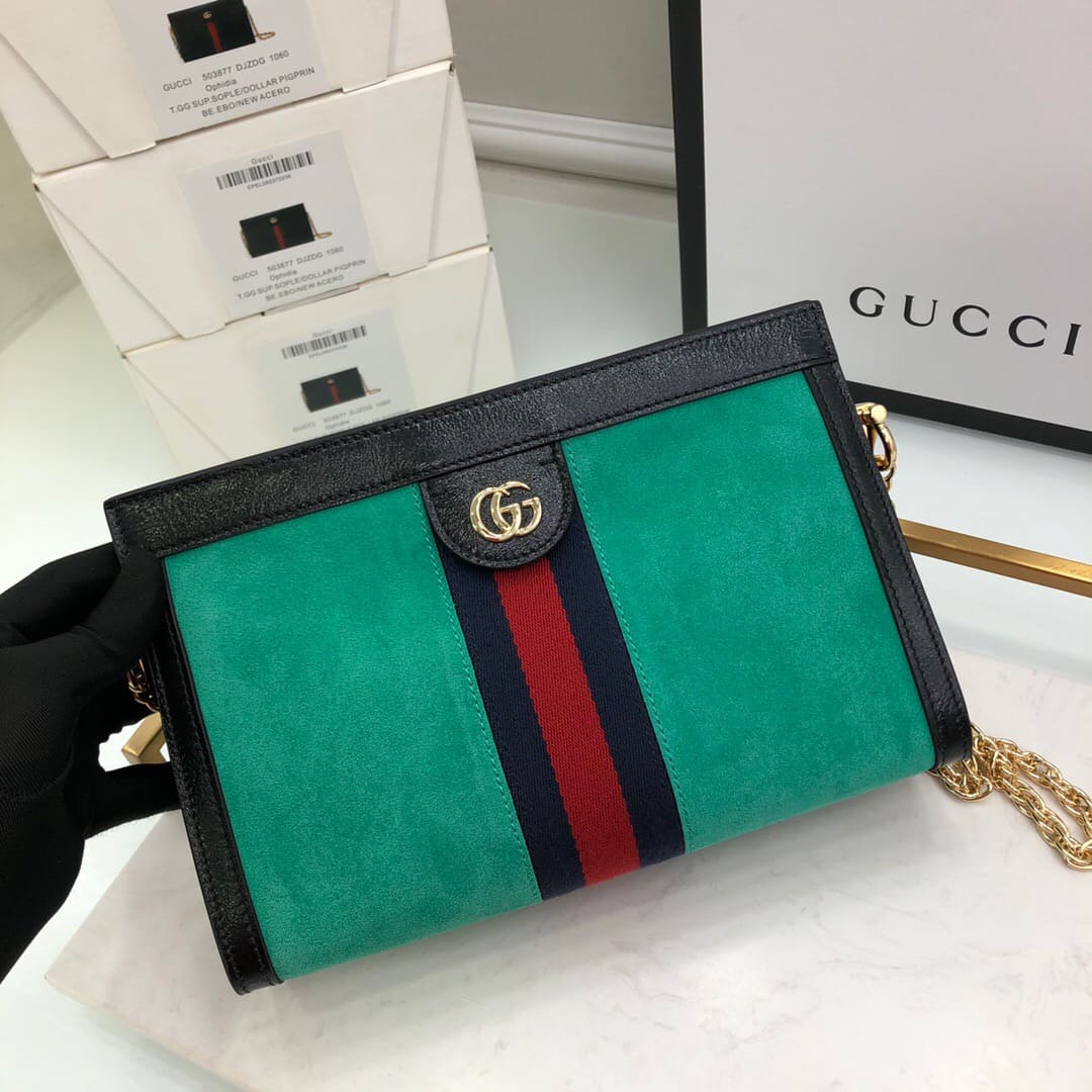 TÚI Gucci Ophidia GG small shoulder bag green Top Quality