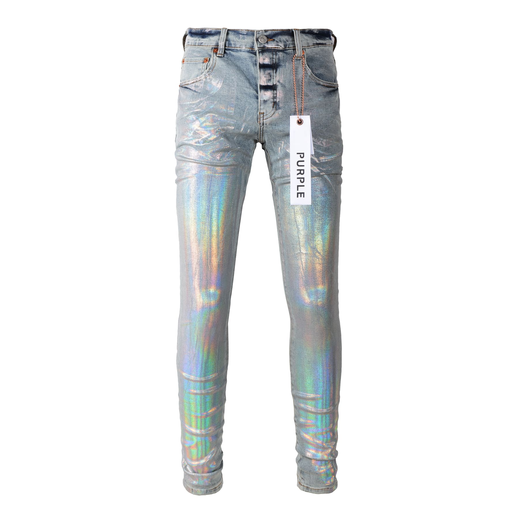 QUẦN PURPLE BRAND BLUE RAINBOW SPOT BIKER High Classy