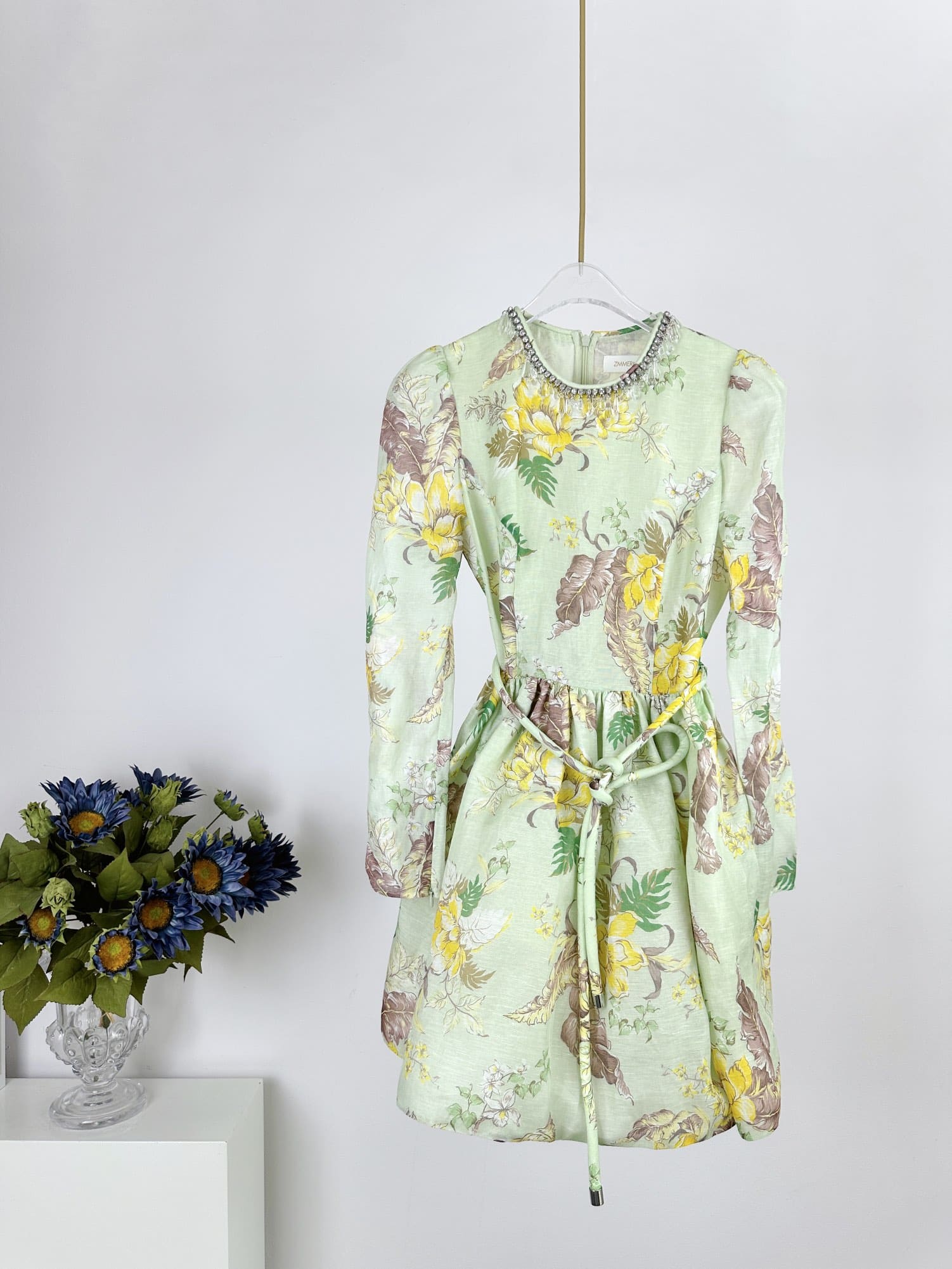 VÁY ZIMMERMANN Vintage Flower Short Sleeve Midi Dress High Classy