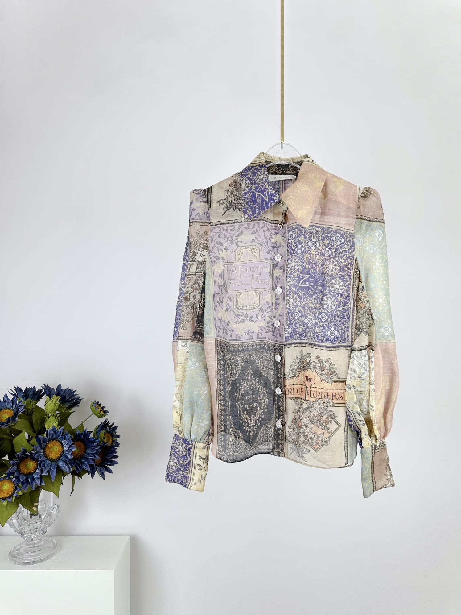 ÁO ZIMMERMANN Vintage Flower Long Sleeve Dress High Classy