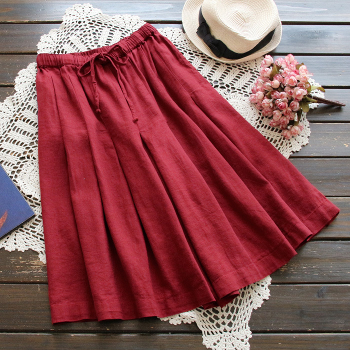 Quần Rộng Giả Váy Linen