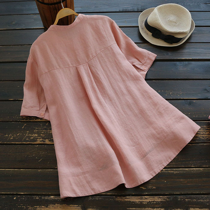 Áo Sơ Mi Linen Thêu Hoa Cao Cấp