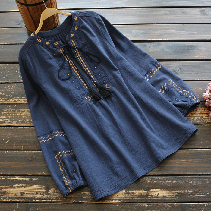 Áo Sơ Mi Linen Thêu Cao Cấp