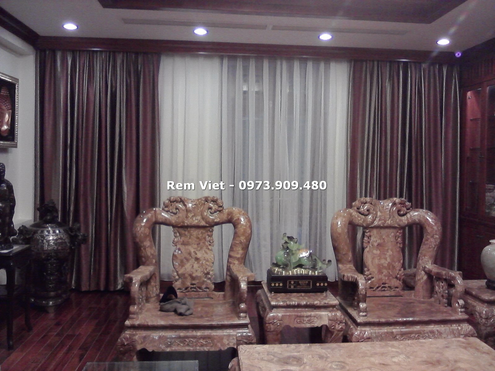 Rèm vải cản nắng 2 lớp