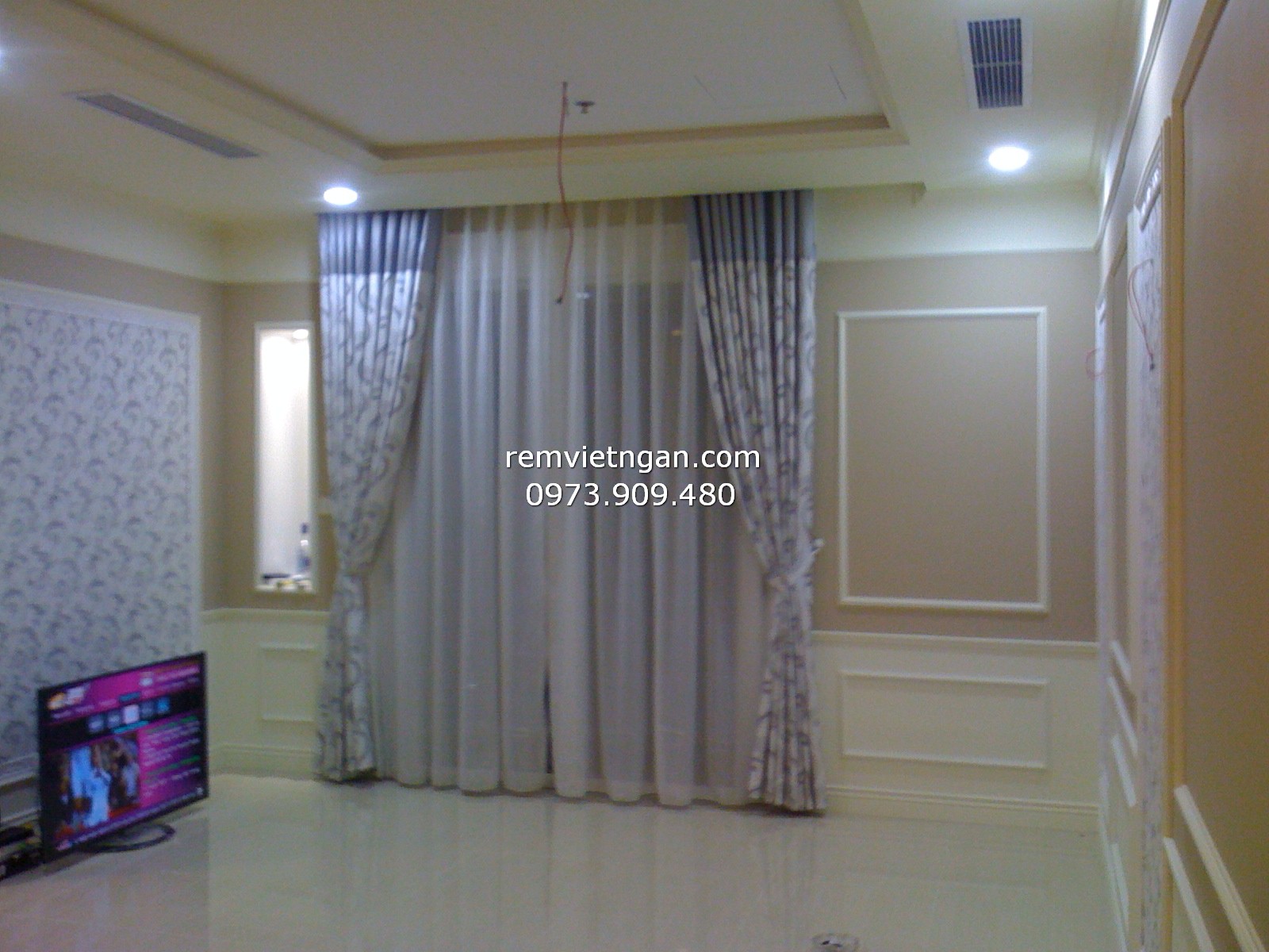 Rèm vải cản nắng 2 lớp