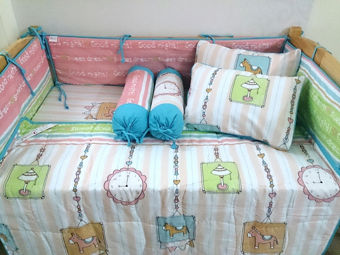 CHĂN GA GỐI TRẺ EM HÌNH ĐỒNG HỒ