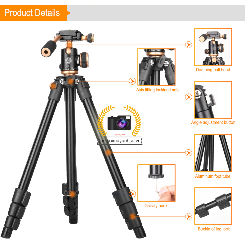 Chân máy ảnh Tripod Beike Q-160S