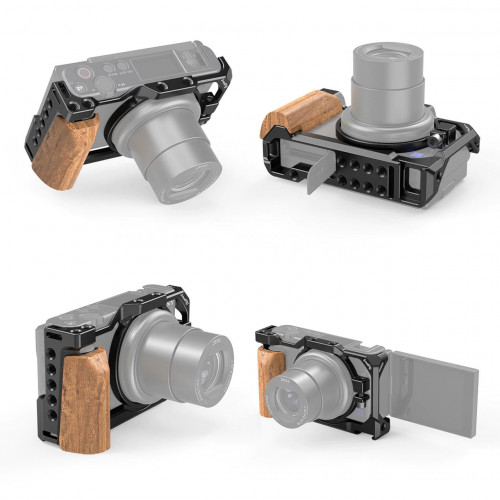 SmallRig 2937 Cage with Wooden Handgrip for Sony ZV1