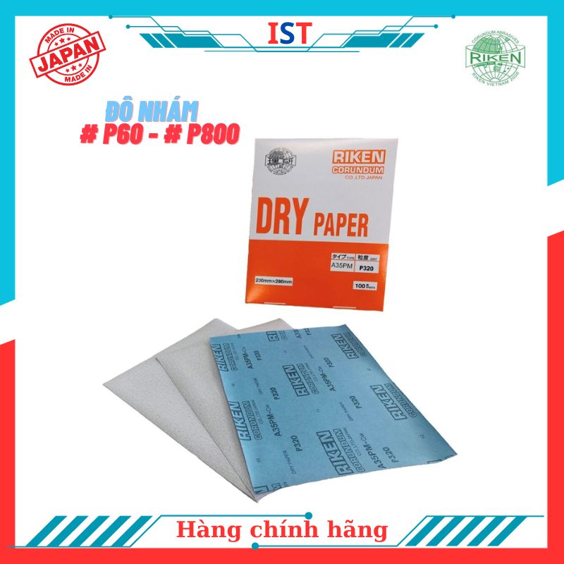 Giấy nhám tờ #240 Riken A35PM - Nhật Bản