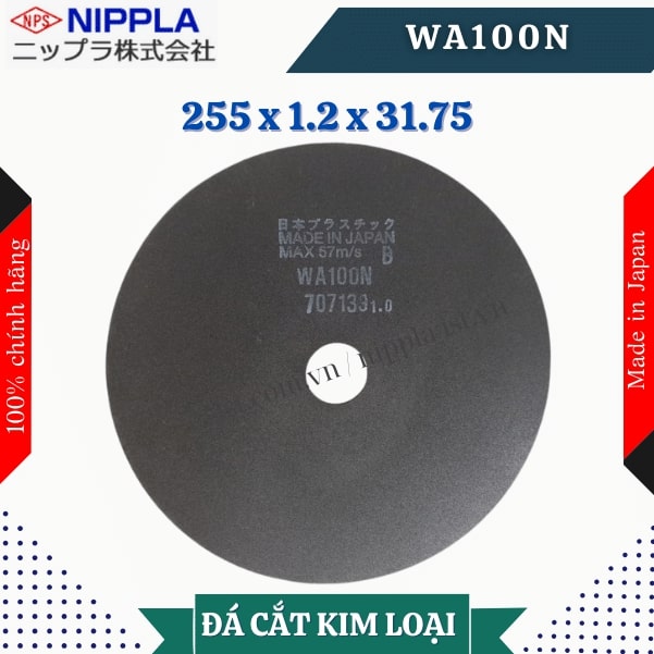 Đĩa cắt Nippla WA100N size 255 x 1.2 x 31.75 (mm)