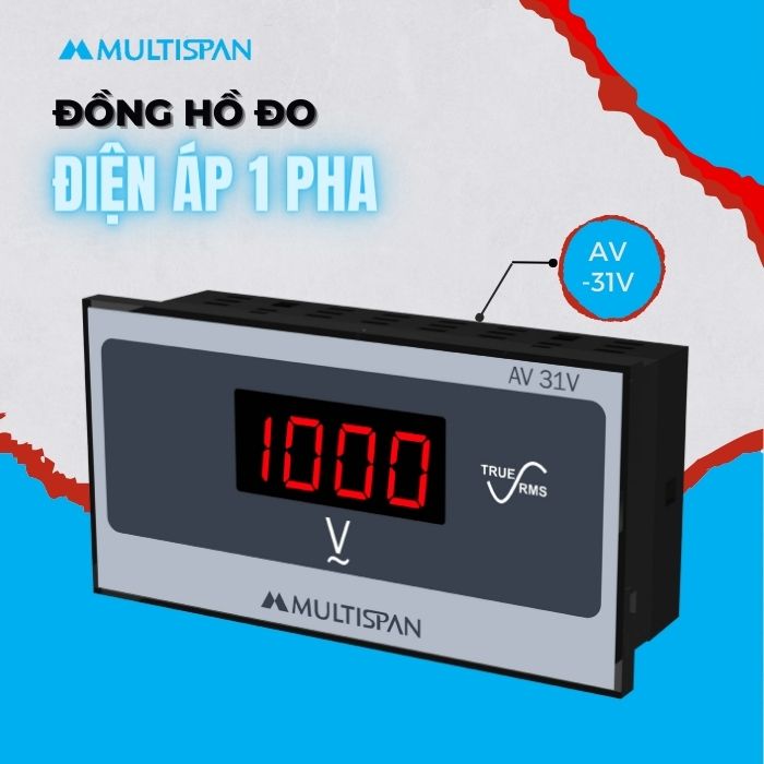 Đồng hồ đo điện áp 1 pha AV-31V Multispan