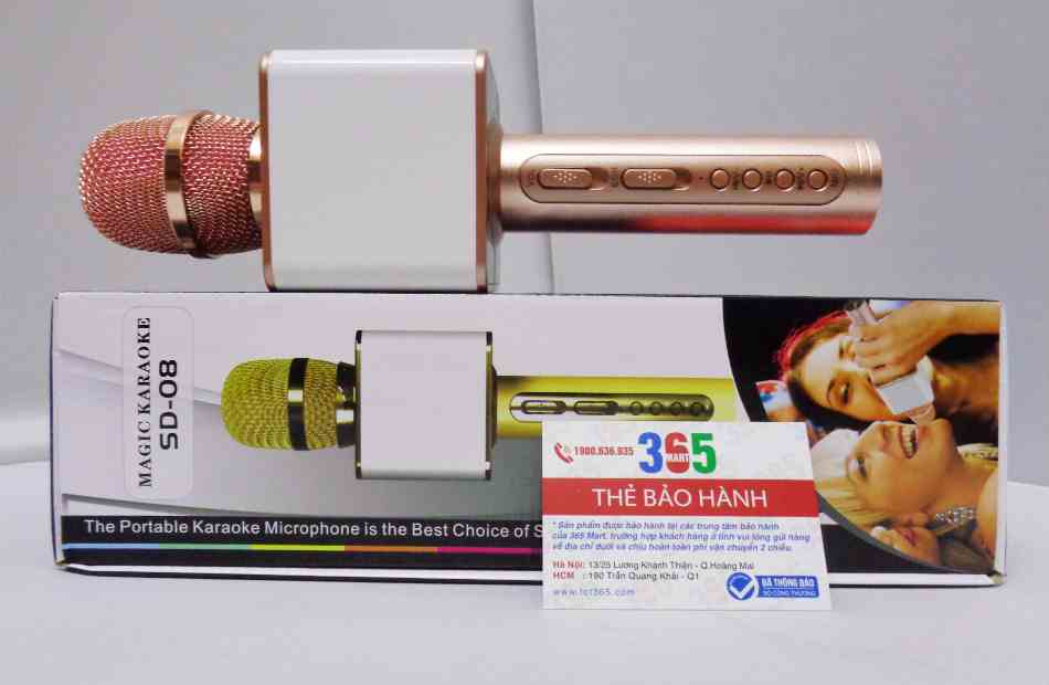 Mic hát karaoke kèm loa Bluetooth SD08  365Mart