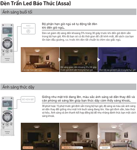 Đèn trần Led báo thức (assa)