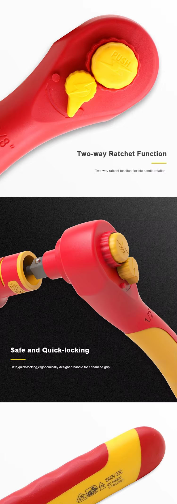 Cần xiết lực cách điện 1000V 1-5Nm 1/4" LUX-1400