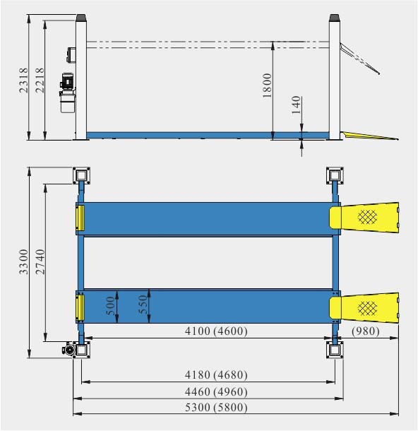 Cầu Nâng 4 Trụ 4.5 Tấn Hauvrex 4045E