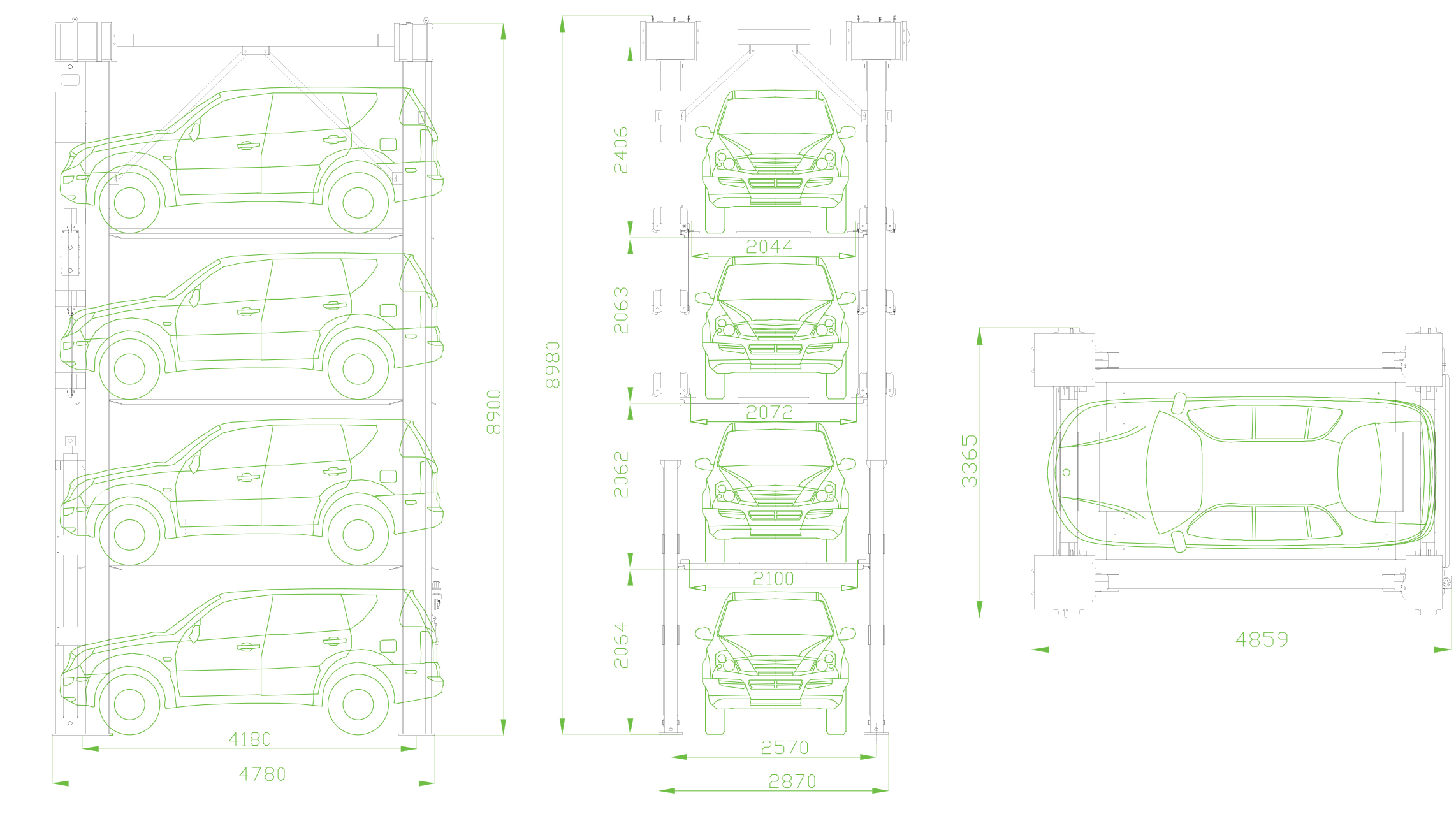 Cầu Nâng Đậu Xe Cho Bãi Giữ Xe Mutrade HP-3230
