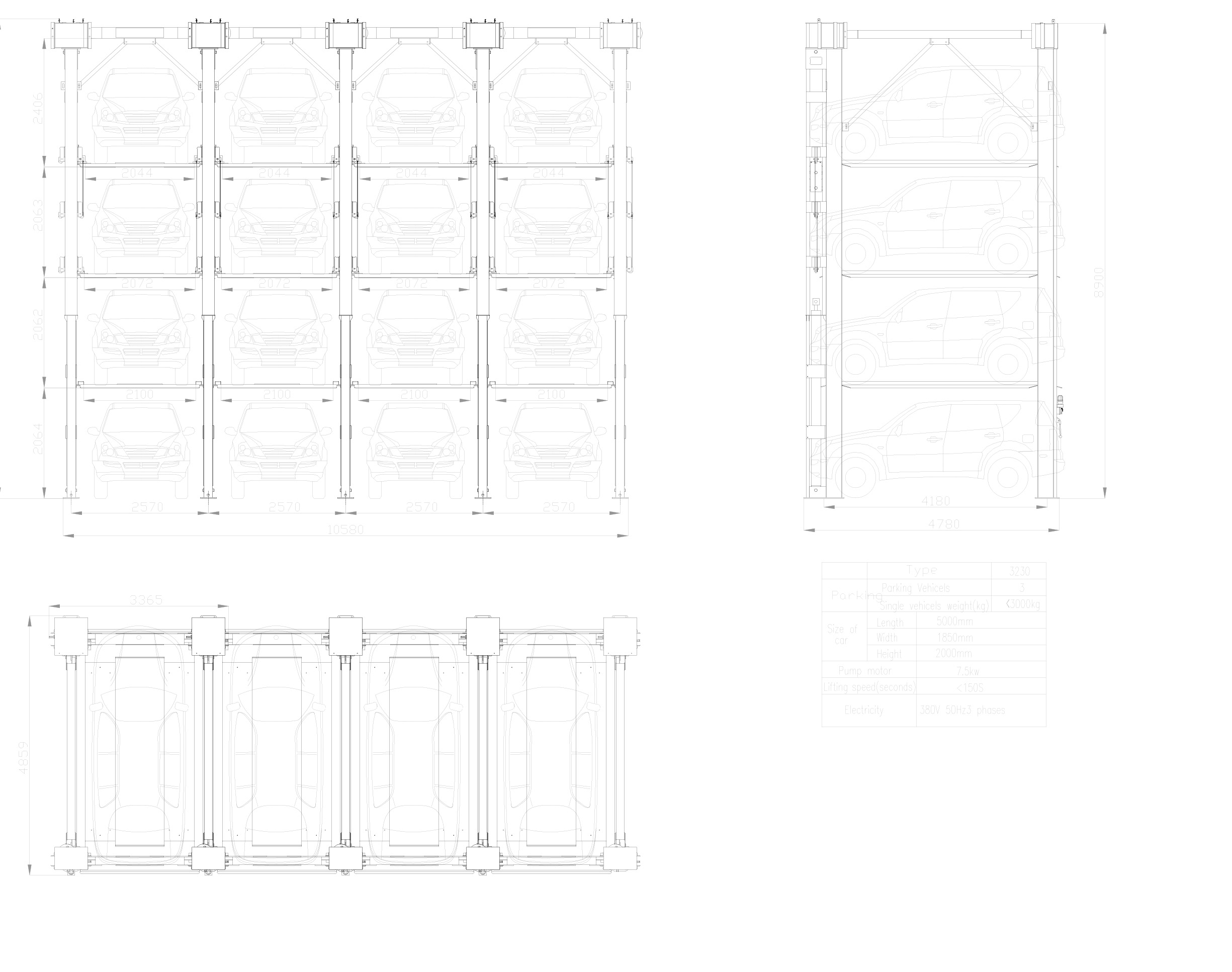 Cầu Nâng Đậu Xe Cho Bãi Giữ Xe Mutrade HP-3230