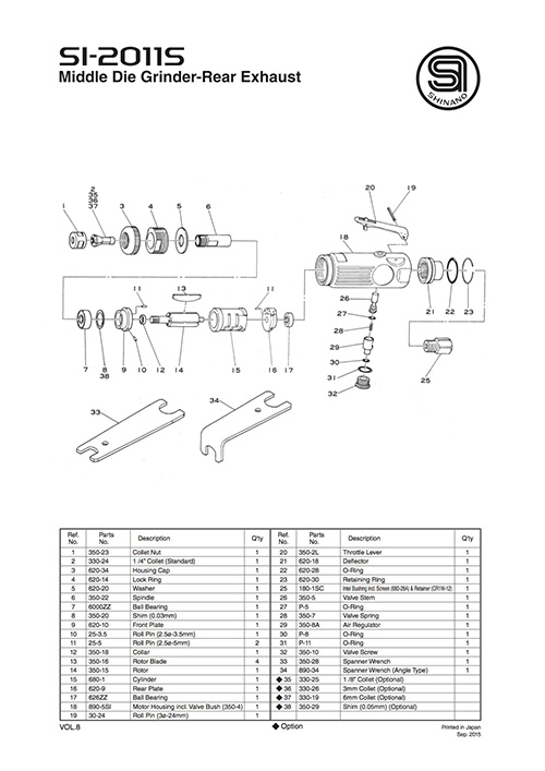 Máy mài thẳng khí nén Shinano SI-2011S-6