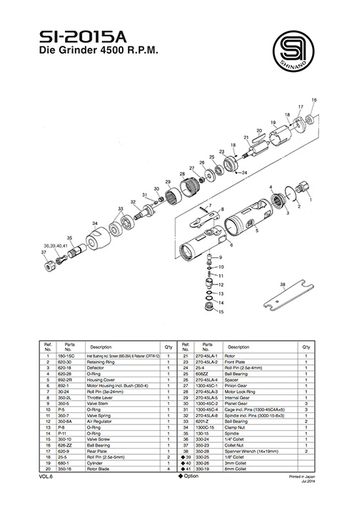 Máy mài thẳng khí nén Shinano SI-2015A