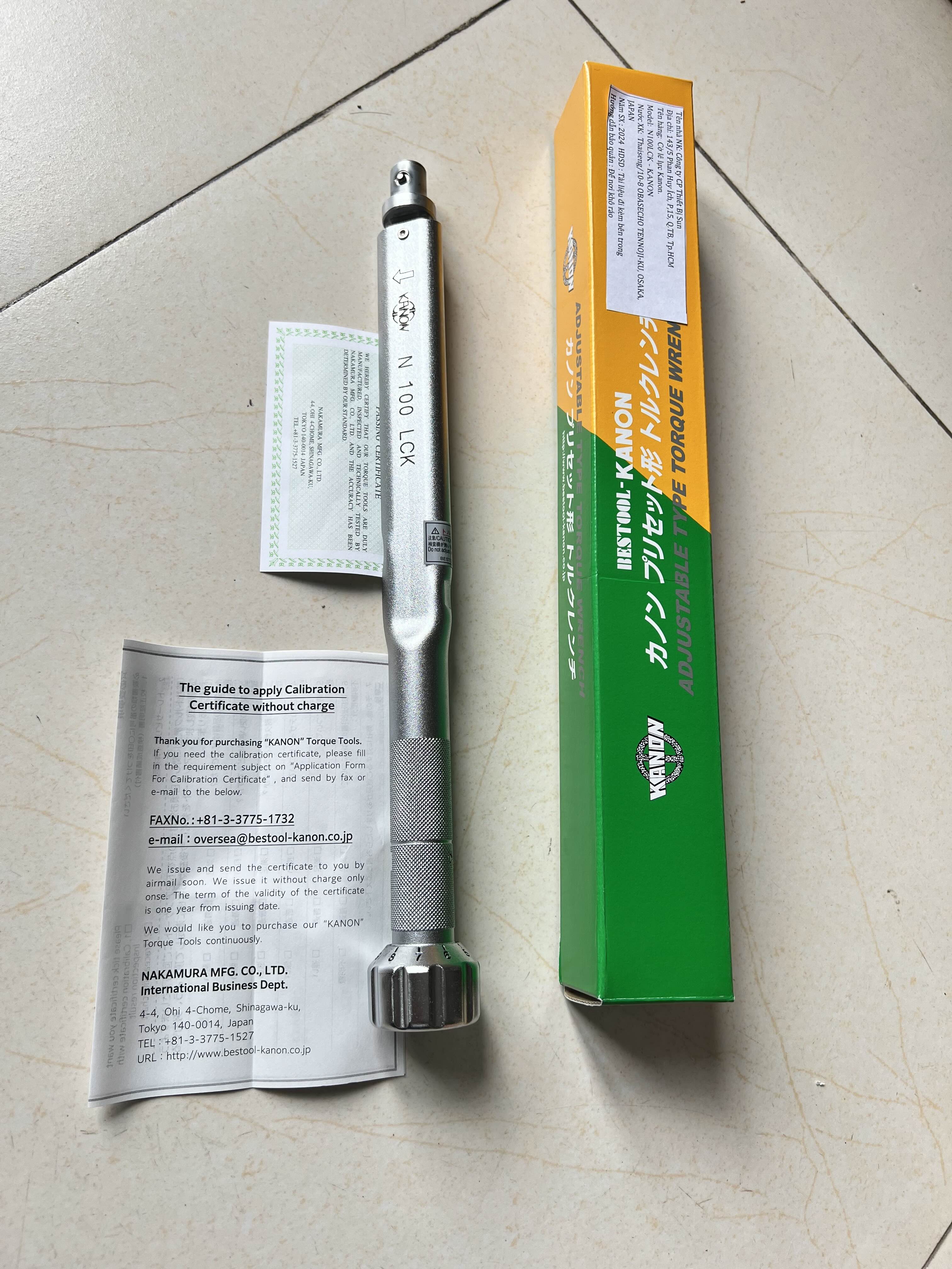 Cờ lê lực - Cần xiết lực đầu rời 20-100Nm Kanon N100LCK