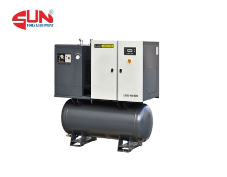 Máy Nén Khí Trục Vít 10HP LUX-10-300 Kèm máy sấy khí và Bình Chứa 300 lít Luxmachine