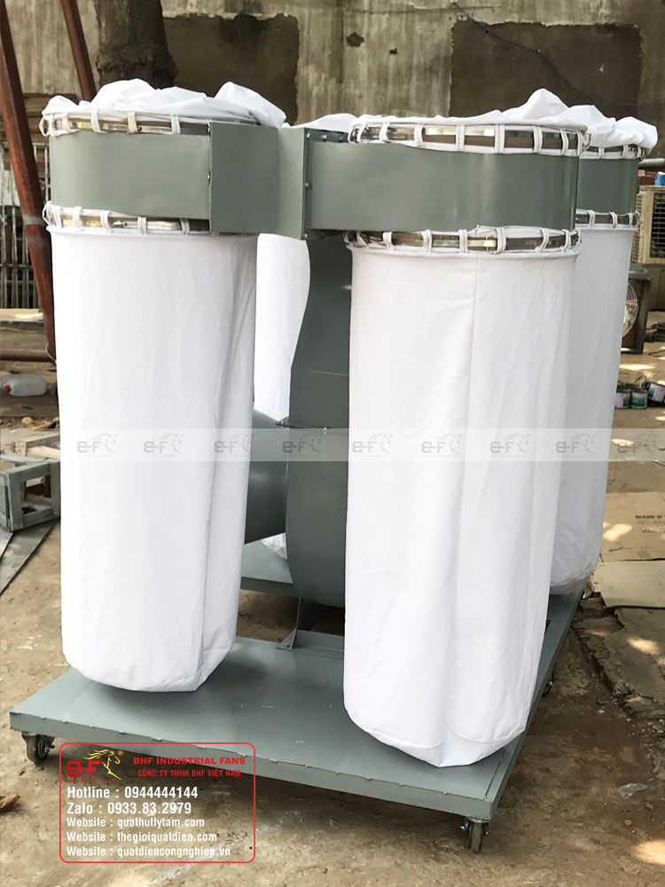 Quạt hút bụi động 4 túi vải công suất 7.5HP