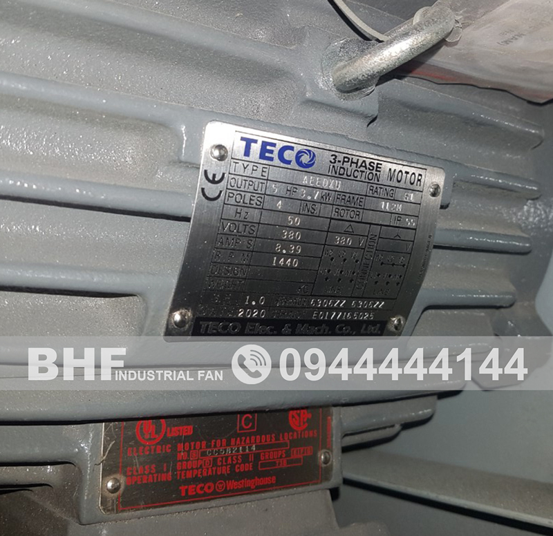 Motor TECO chống cháy nổ D2G4 kí hiệu AEEDXU