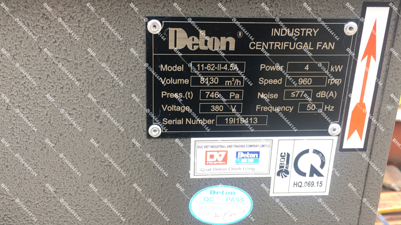 Quạt Ly Tâm Hút Khói Bếp Deton 11-62-II-4.5A