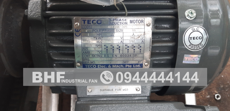 Motor TECO chính hãng loại phòng nổ an toàn EG3 kí hiệu AEEBXA