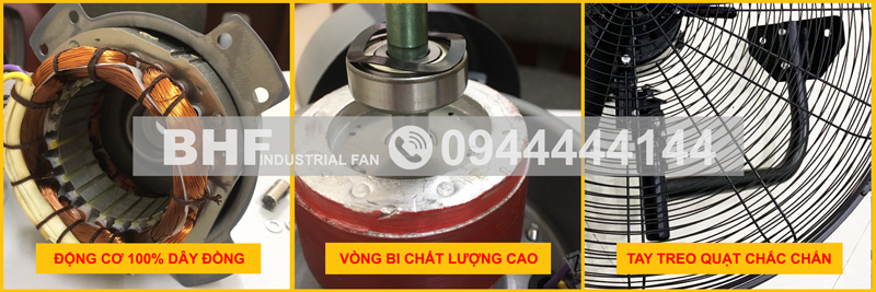 Quạt gắn tường công nghiệp Deton DHW-600T motor 100% dây đồng