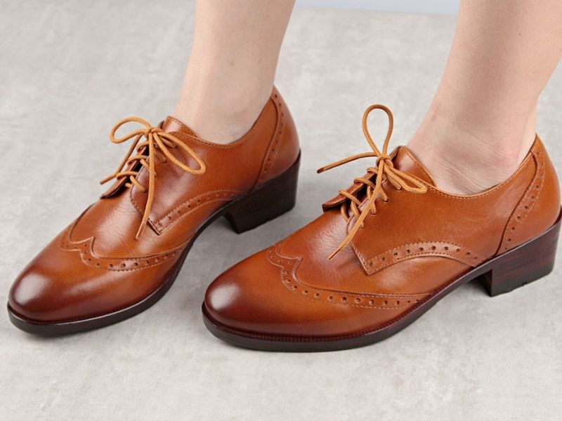 giay oxford brogue nu