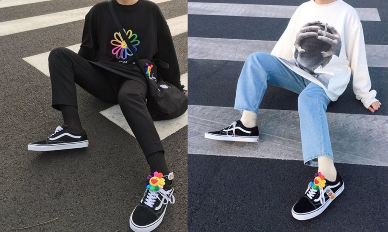Mix đồ kiểu menswear với giày Vans nữ