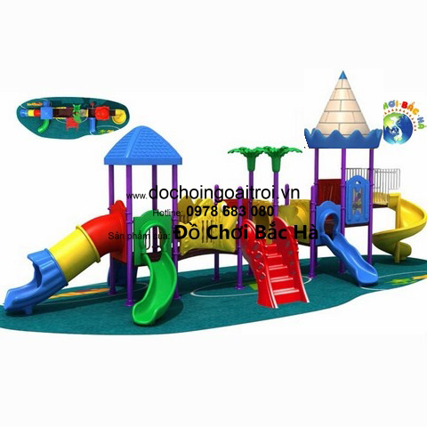 Cầu trượt liên hoàn 4 khối đa năng A1104