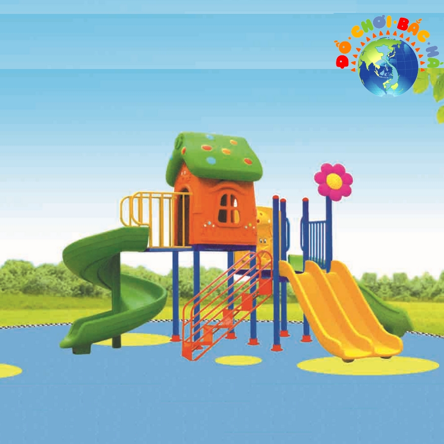 Nhà nấm cầu trượt 3 khối Số 1
