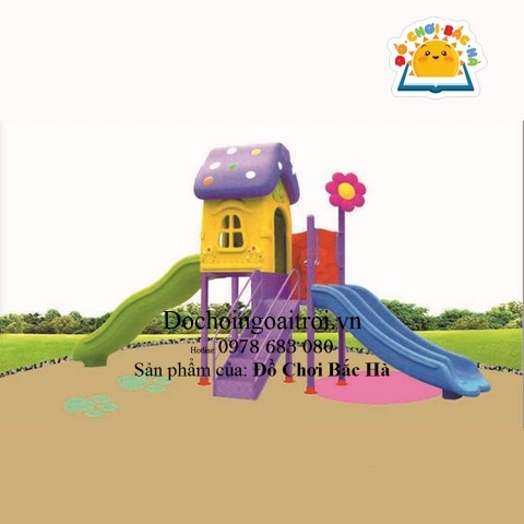 Nhà nấm cầu trượt liên hoàn 2 khối Số 2