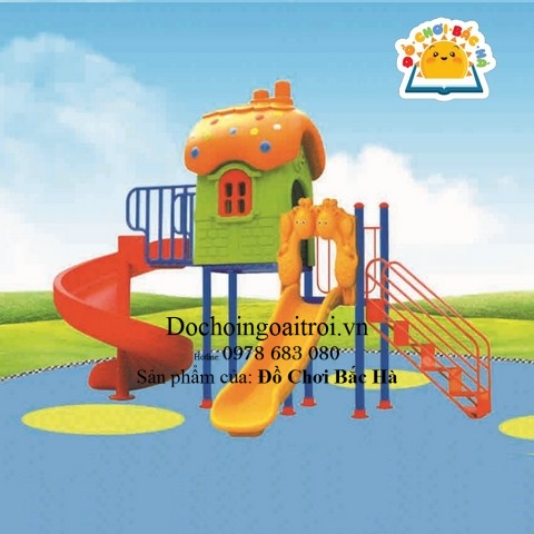 Nhà nấm cầu trượt liên hoàn 2 khối Số 5
