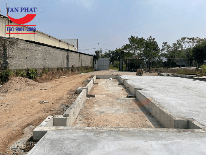 Móng cân hoàn thiện dựa trên bản vẽ do đội ngũ kỹ thuật của Tân Phát cung cấp