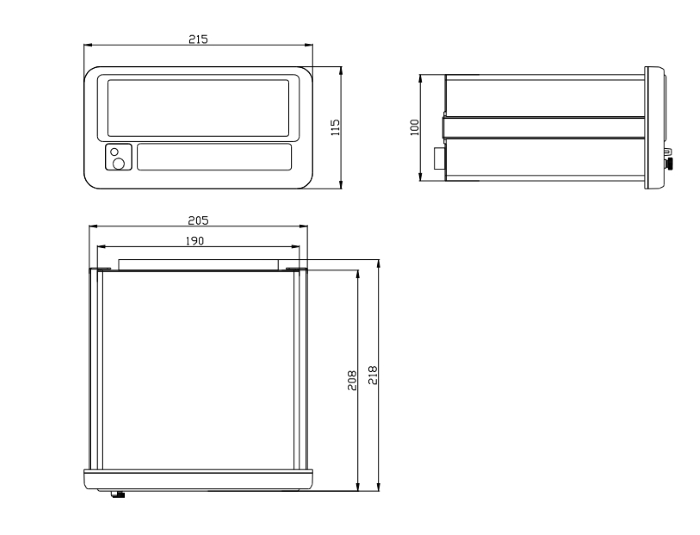 Kích thước của đầu cân XK3101+