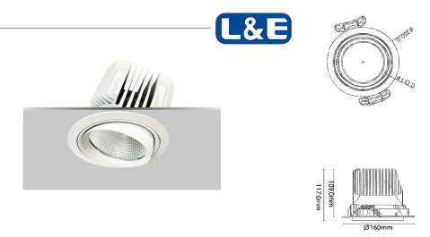 Đèn Led downlight xoay âm trần L&E